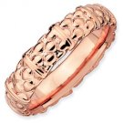 Silver stackable ring with 18k rose gold plate
