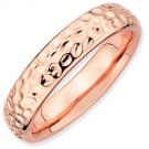 Silver stackable ring with 18k rose gold plate
