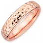 Silver stackable ring with 18k rose gold plate