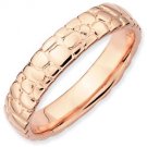 Silver stackable ring with 18k rose gold plate