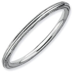 Silver stackable ring shiny