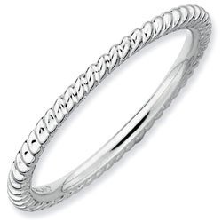 Silver stackable ring shiny