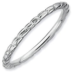 Silver stackable ring shiny