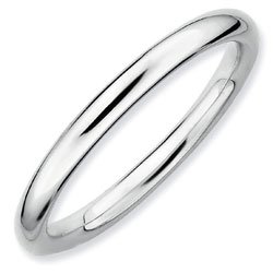 Silver stackable ring shiny