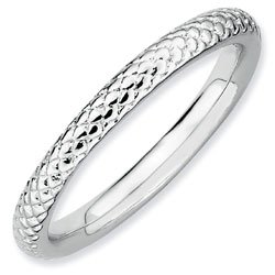 Silver stackable ring shiny