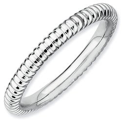Silver stackable ring shiny