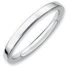 Silver stackable ring shiny