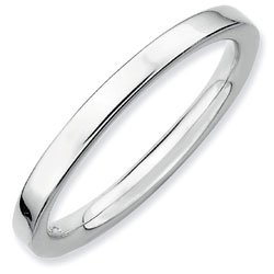 Silver stackable ring shiny