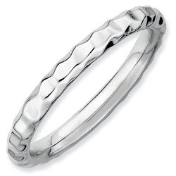 Silver stackable ring shiny