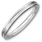 Silver stackable ring shiny
