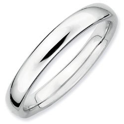 Silver stackable ring shiny