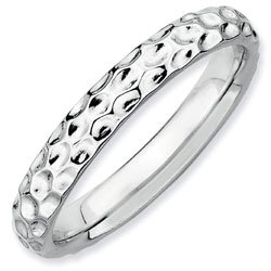Silver stackable ring shiny