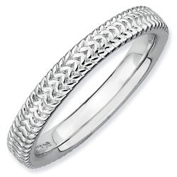 Silver stackable ring shiny