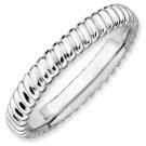 Silver stackable ring shiny