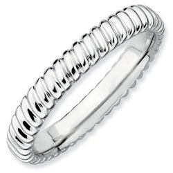 Silver stackable ring shiny