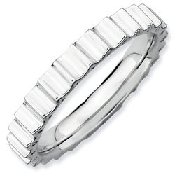 Silver stackable ring shiny