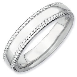 Silver stackable ring shiny