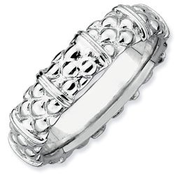 Silver stackable ring shiny