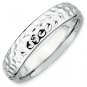 Silver stackable ring shiny hammered