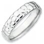 Silver stackable ring shiny hammered