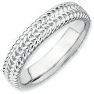 Silver stackable ring shiny