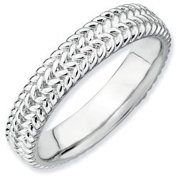 Silver stackable ring shiny