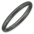 Silver stackable ring with black ruthenium plate matte/satin finish