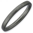 Silver stackable ring with black ruthenium plate flat with satin finish