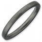 Silver stackable ring with black ruthenium plate flat with satin finish