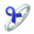 Silver stackable ring Purple Enamel, Alzheimer's, or Infant Health Awareness Ribbon