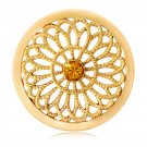 Nikki Lissoni, yellow gold, "Vintage Flower" Coin Insert