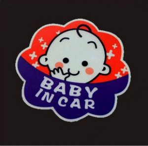 Multicolor Relective Warning Sign Decal Sticker (Baby in Car)