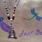 Genuine Tourmaline Necklace with Sterling Silver Buddha Pendant