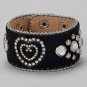 Leather Bracelet with Rhinestones