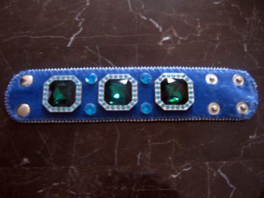 Blue Topaz on Real Hide Cuff