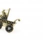 Vintage Style Bronze Baby Carrier Ring with Tiny Gem Stones, Adjustable Ring, Baby Stroller