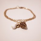 Pinecone Bracelet, Pinecone Charm, Pine Cone Charm, Acorn Bracelet, Gold Acorn Charm