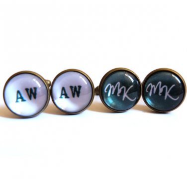 Initial Cufflinks, Initial Cuff Links, Personalized Cufflinks, Custom Cufflinks, Name Cufflinks