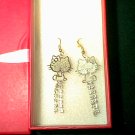 Hello Kitty Silvertoned Fish-hook Style Earrings