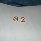 Avon Gold Toned Metal Stud Heart Shaped Pierced Earrings