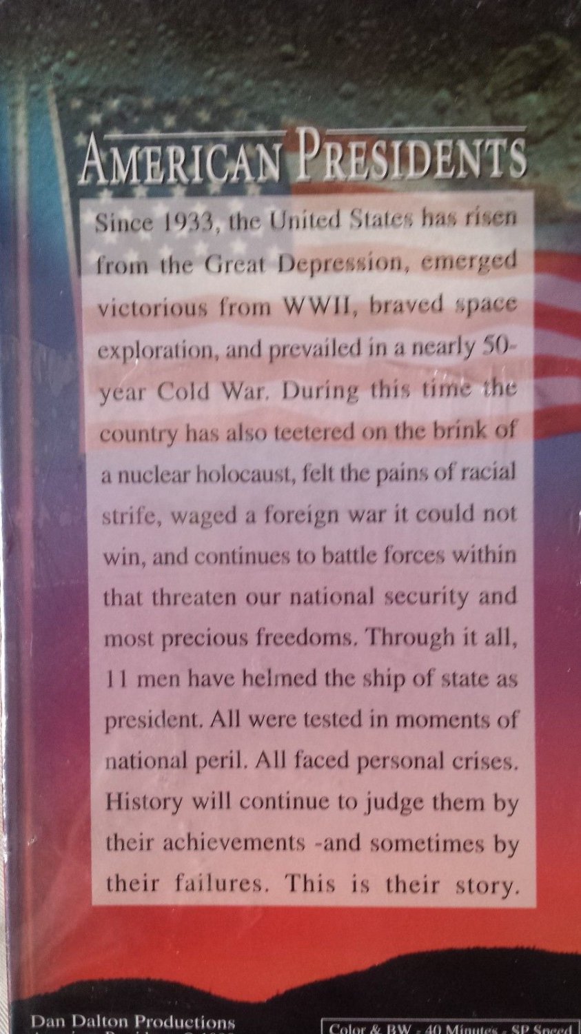 AMERICAN PRESIDENTS VHS VIDEO EISENHOWER REAGAN KENNEDY NIXON BUSH CLINTON