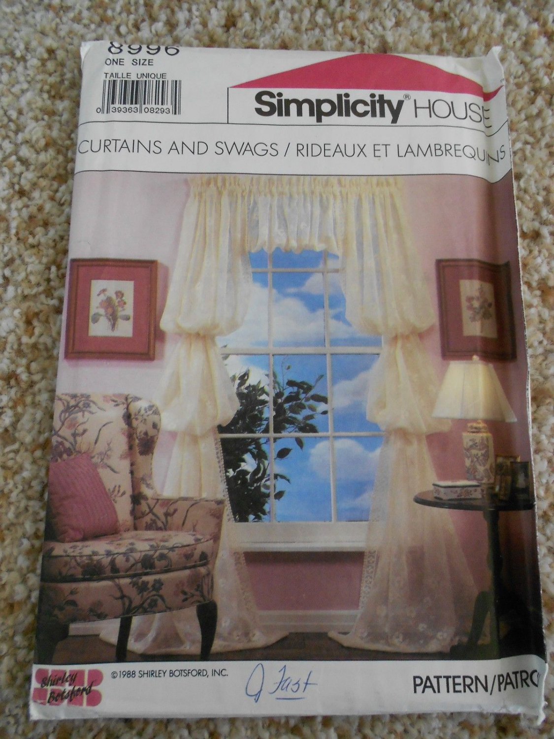 Simplicity Curtains and Swags Instructions 8996 Valance Cafe Curtains