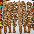 18 Chocolate Coated Pretzel Wands