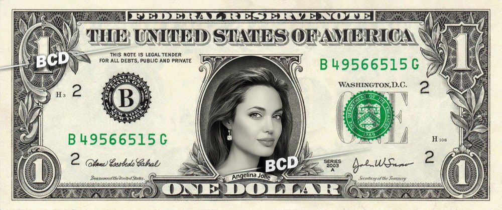 ANGELINA JOLIE on Real Dollar Bill - $1 Celebrity Bill Custom ...