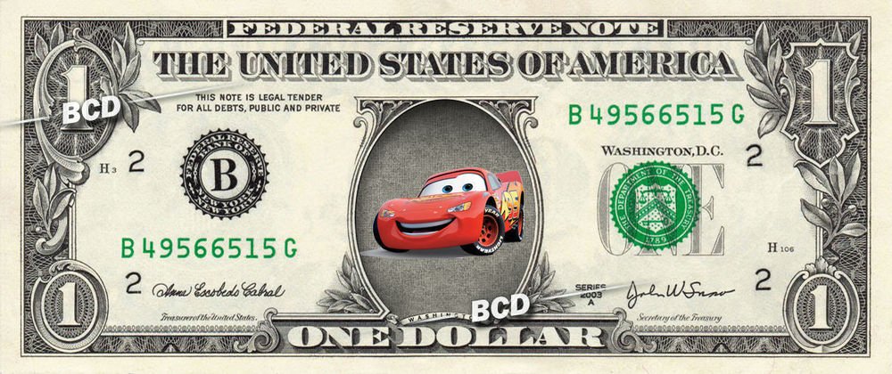 LIGHTNING MCQUEEN Cars on REAL Dollar Bill Collectible Celebrity Cash ...