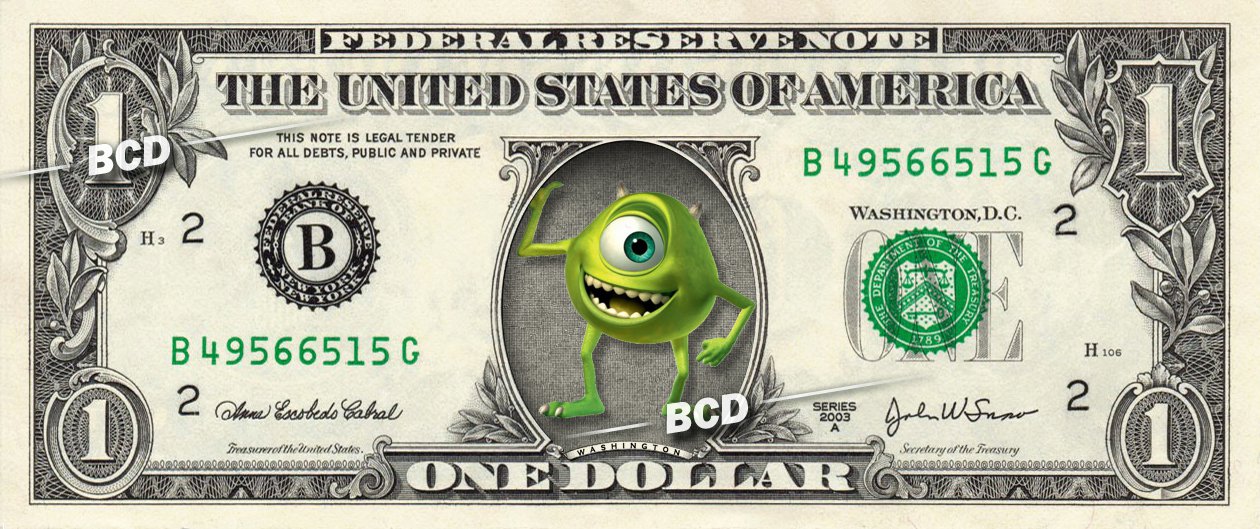 Mike Wazowski Monsters Inc Real Dollar Bill Disney Cash Money Memorabilia