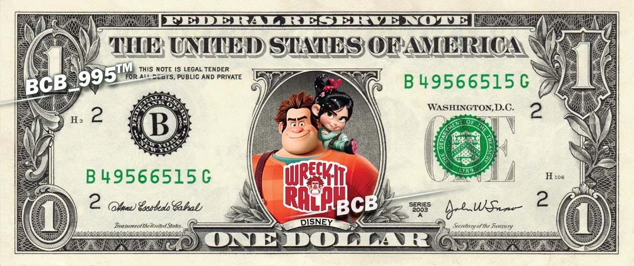 WRECK IT RALPH REAL Dollar Bill Disney Cash Money Memorabilia