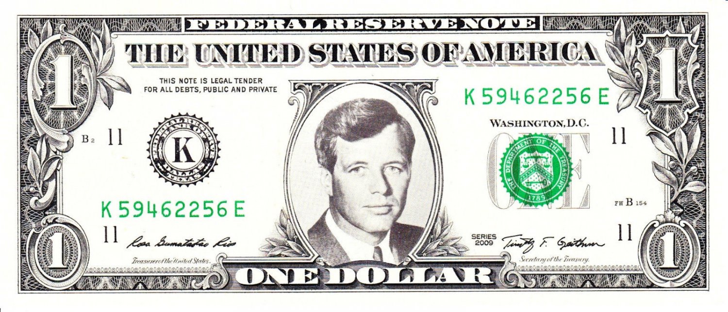 Robert F Kennedy On A Real Dollar Bill Cash Money Collectible Memorabilia Celebrity Novelty 