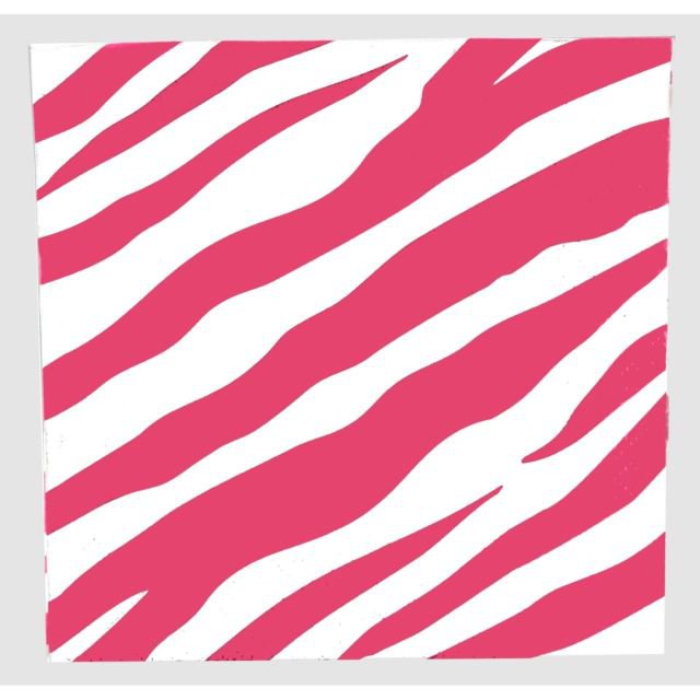 Zebra Hot Pink Stripes Cocktail Napkins.