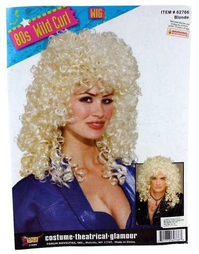 80s Blonde Curl Wig Trailer Trash Bimbo Wig